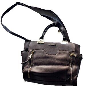 Big Buddha Brown Handbag Crossbody Dark Brown Purse Gold Tone Hardware